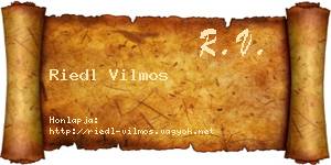 Riedl Vilmos névjegykártya